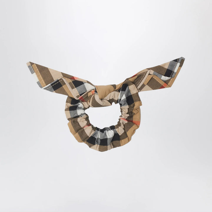 Burberry - Beige Check Pattern Cotton Scrunchies Brand Apparel &amp; Accessories TU
