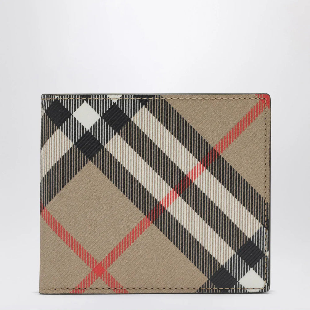 Burberry - Beige Check-pattern wallet Brand Apparel & Accessories TU