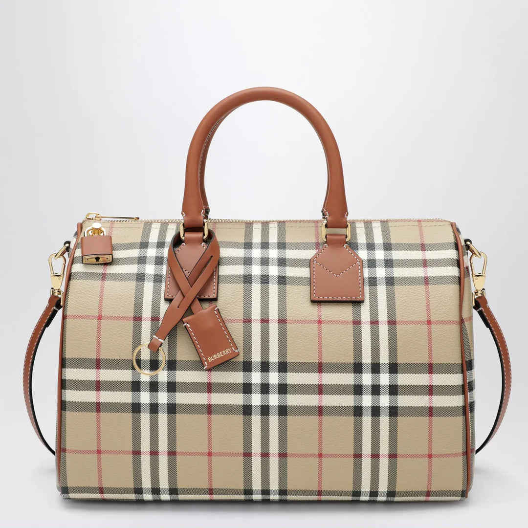 Burberry - Medium bowling bag with Check pattern Brand Apparel & Accessories U