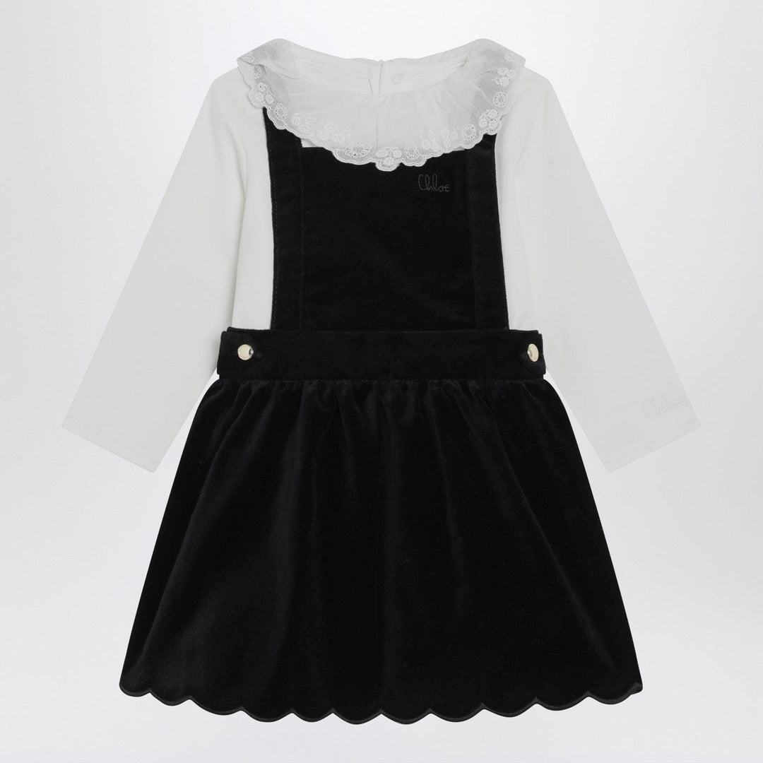 Apparel &amp; Accessories 2A Chloé - White and blue velvet dress Brand