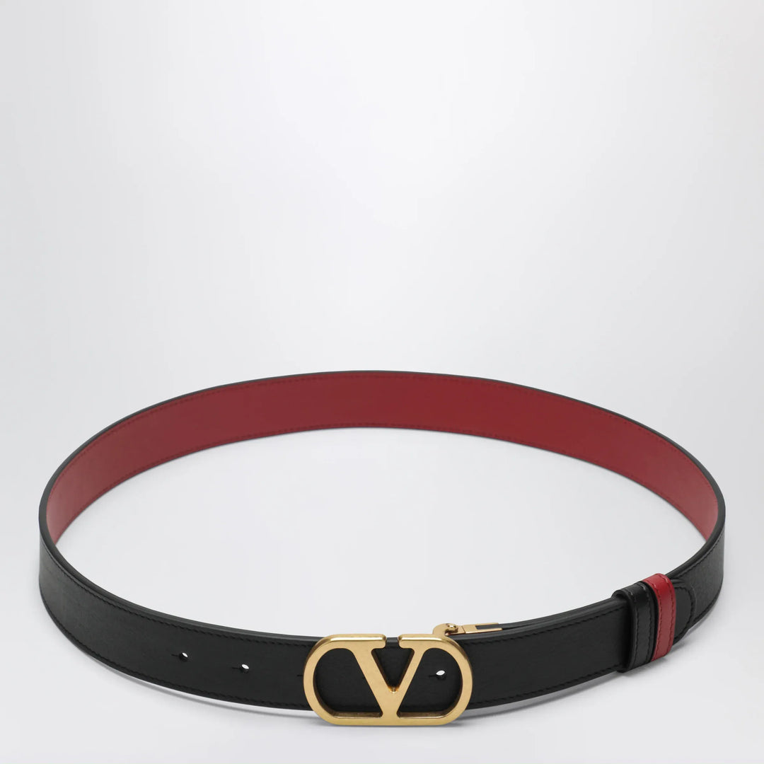 Valentino Garavani - Reversible VLogo Signature belt in glossy calfskin black/red Brand Apparel &amp; Accessories > Clothing Accessories > Belts 85 EU