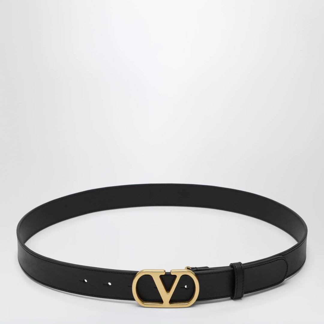 Valentino Garavani - VLogo Signature belt in smooth calf leather, black Brand Apparel &amp; Accessories > Clothing Accessories > Belts 90 EU