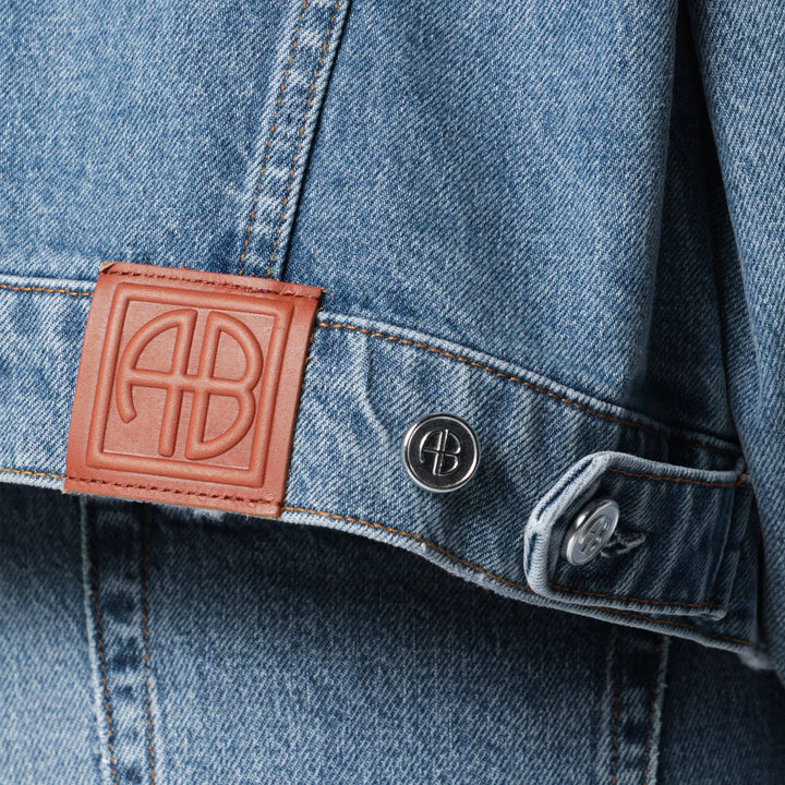 ANINE BING - Quincy washed denim jacket in cascade blue Brand Apparel &amp; Accessories > Clothing > Outerwear > Coats &amp; Jackets