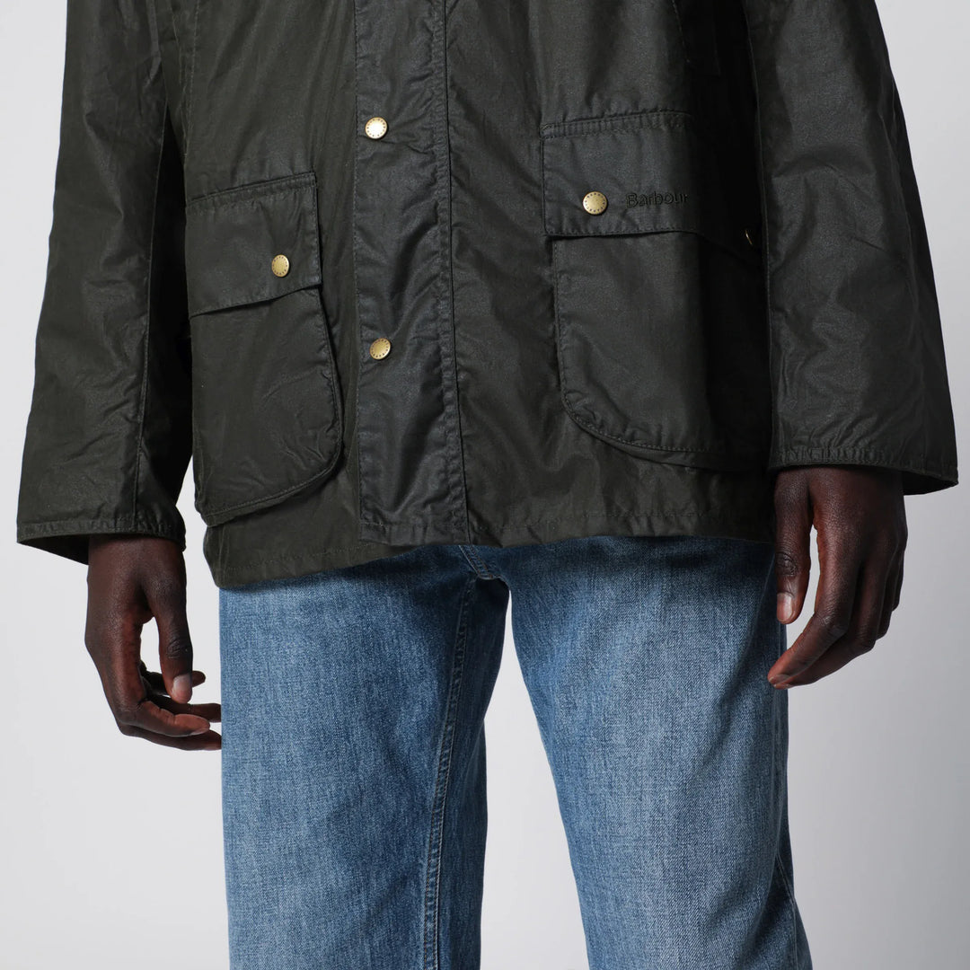 Barbour - Olive green lightweight waxed Ashby jacket Brand Apparel &amp; Accessories > Clothing > Outerwear > Coats &amp; Jackets