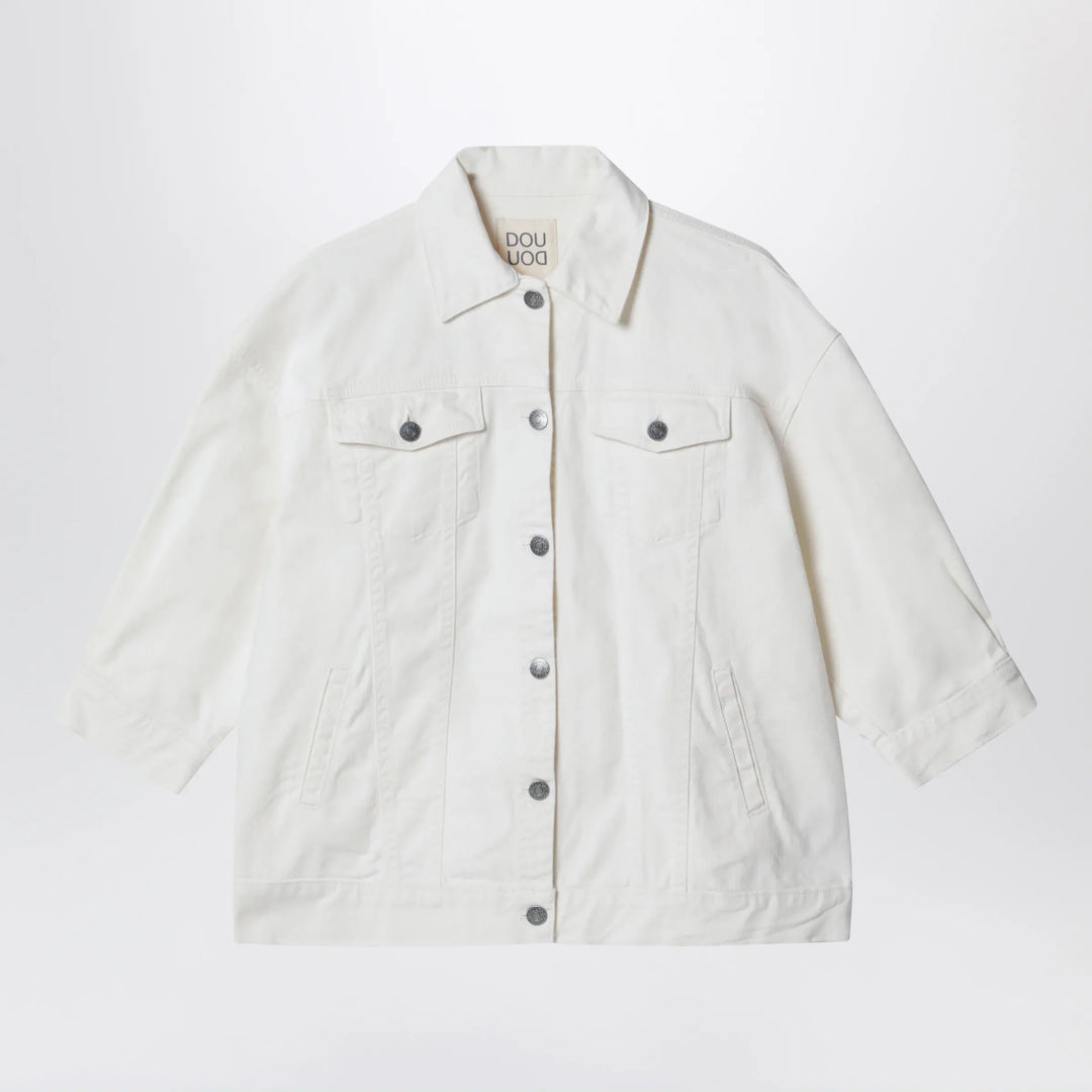 Douuod - Ivory denim jacket Brand Apparel & Accessories > Clothing > Outerwear > Coats & Jackets 4