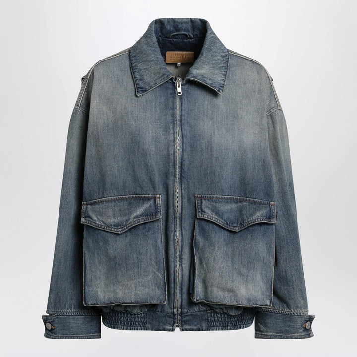 MM6 Maison Margiela - Blue denim jacket with flap pockets Brand Apparel &amp; Accessories > Clothing > Outerwear > Coats &amp; Jackets 40  IT