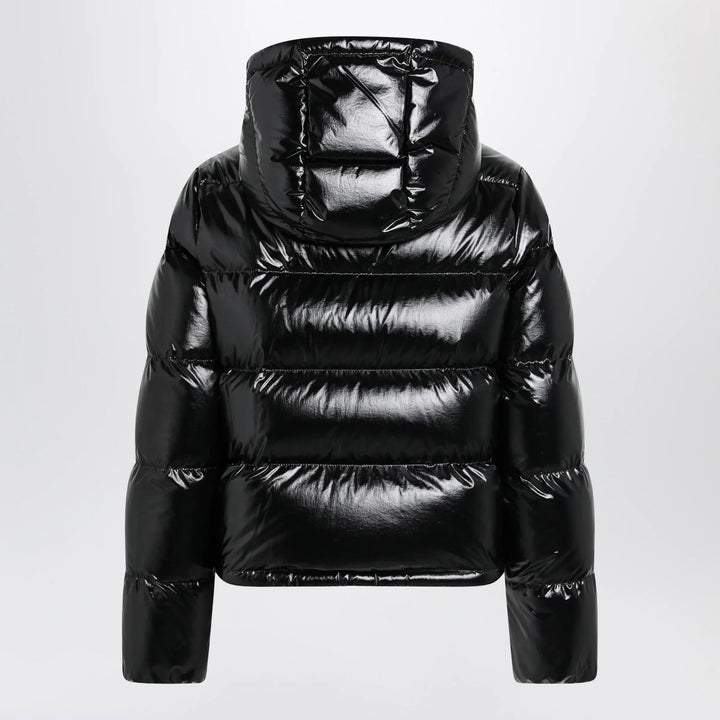 Moncler - Niveole cropped down jacket in glossy nylon black Brand Apparel &amp; Accessories > Clothing > Outerwear > Coats &amp; Jackets