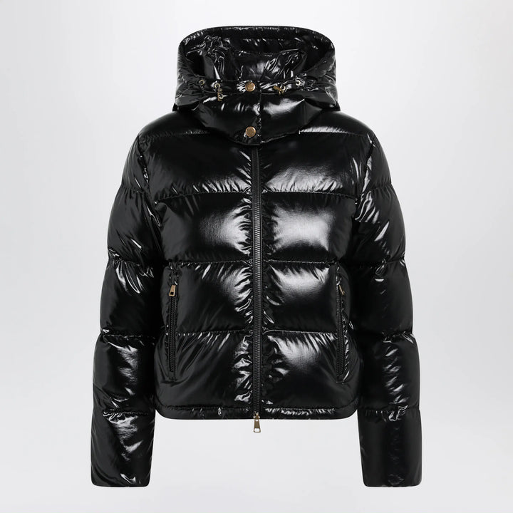 Moncler - Niveole cropped down jacket in glossy nylon black Brand Apparel &amp; Accessories > Clothing > Outerwear > Coats &amp; Jackets