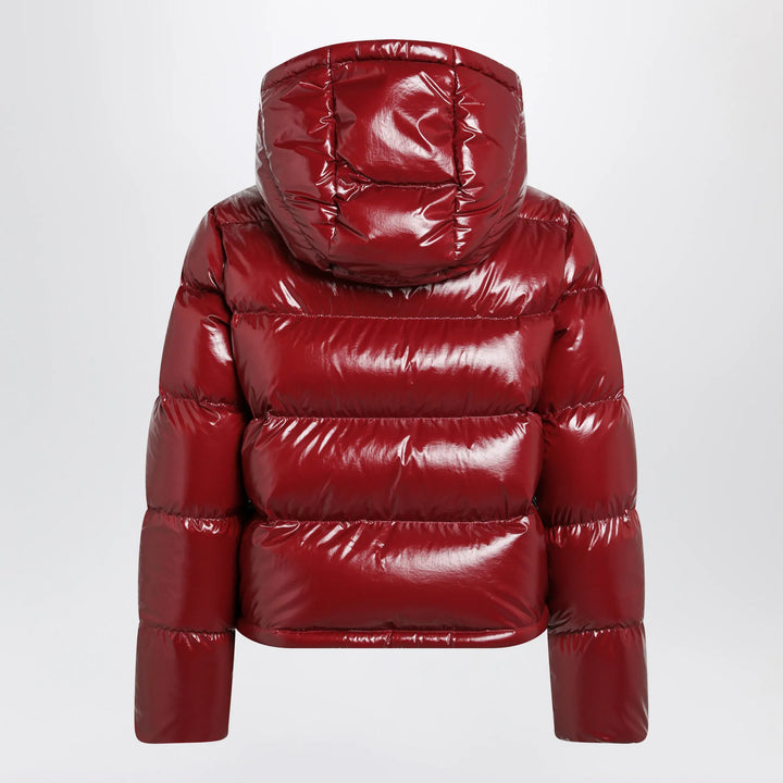 Moncler - Niveole cropped down jacket in glossy nylon red Brand Apparel &amp; Accessories > Clothing > Outerwear > Coats &amp; Jackets
