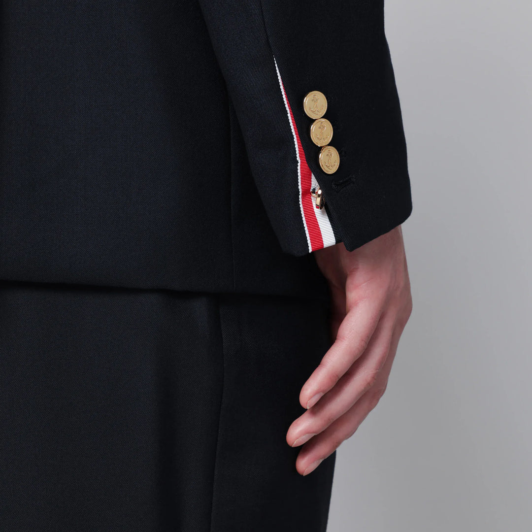 Thom Browne - Single-breasted navy blue wool jacket Brand Apparel &amp; Accessories > Clothing > Outerwear > Coats &amp; Jackets