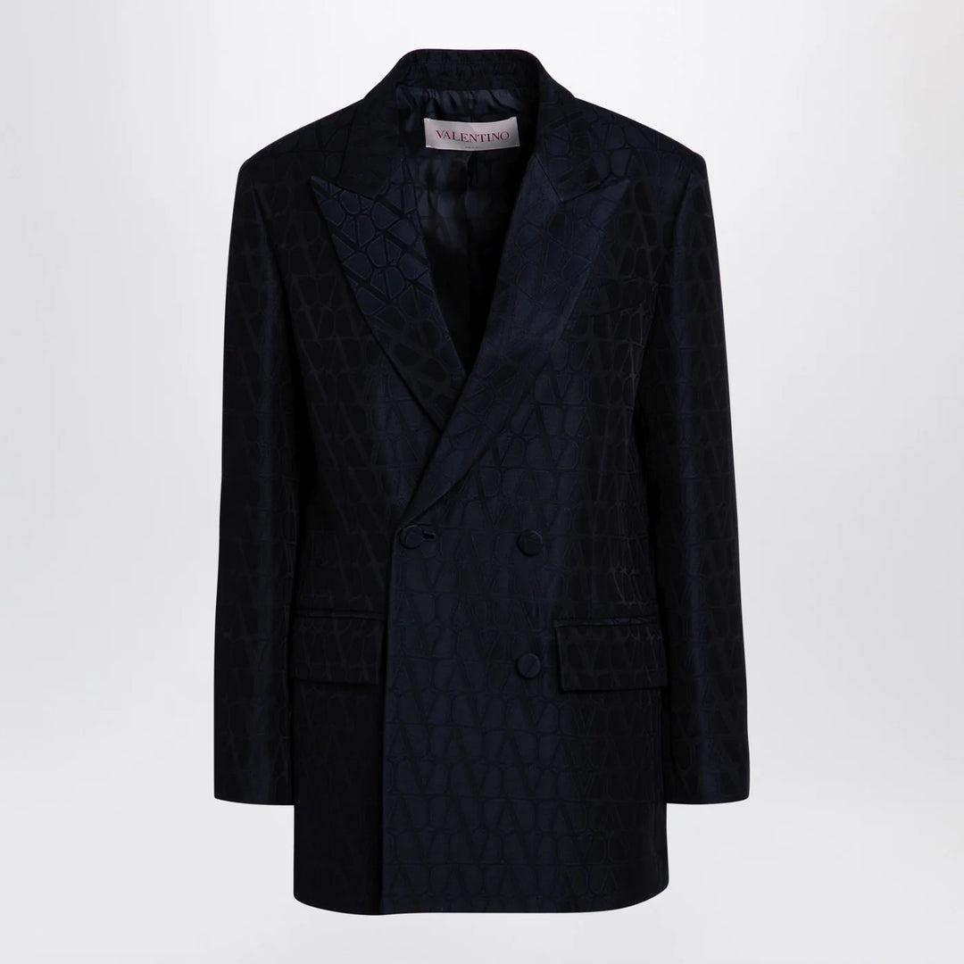 Valentino - Navy blue double-breasted jacket Toile Iconographe Brand Apparel &amp; Accessories > Clothing > Outerwear > Coats &amp; Jackets 40  IT
