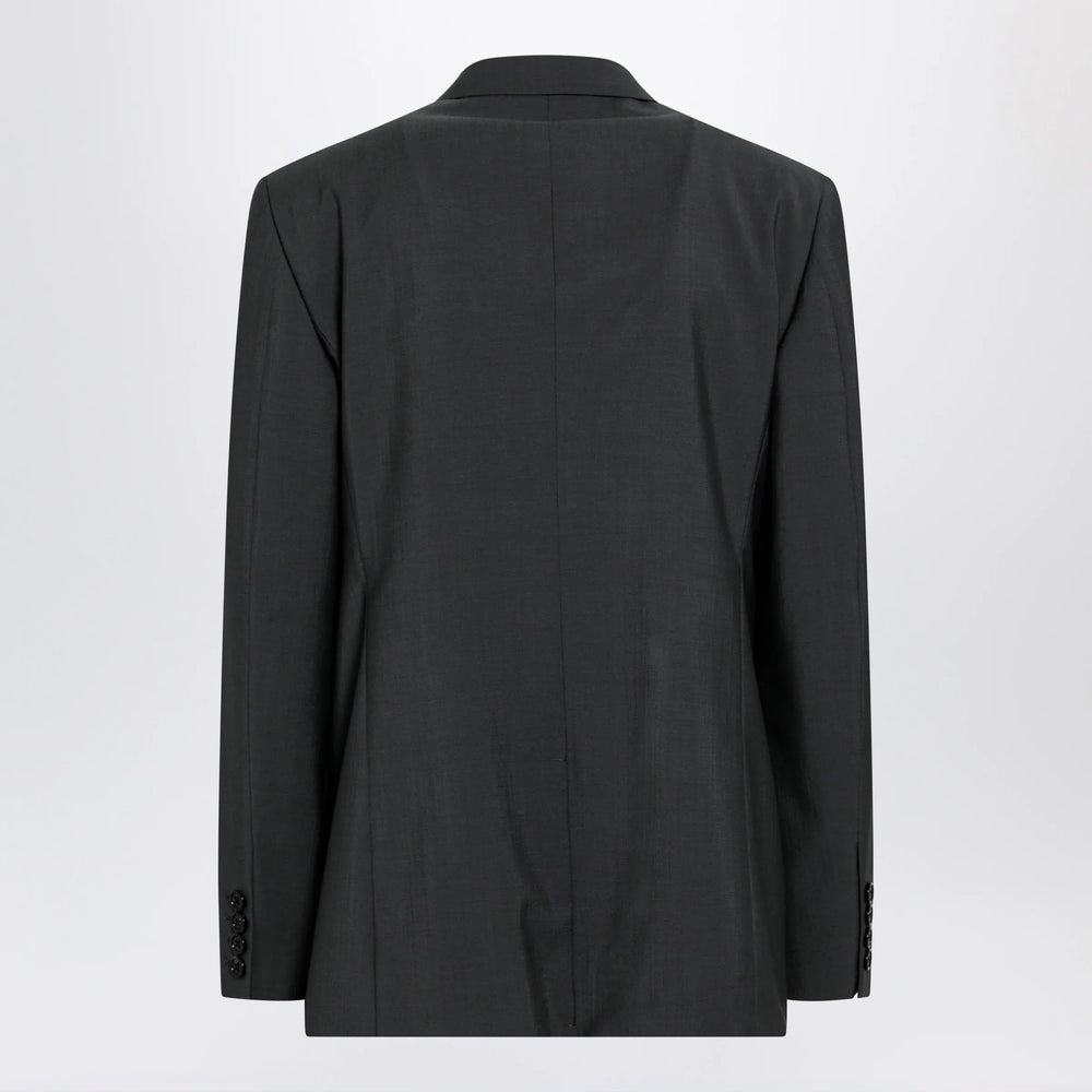 Valentino - Single-breasted wool and mohair jacket in black Brand Apparel & Accessories > Clothing > Outerwear > Coats & Jackets