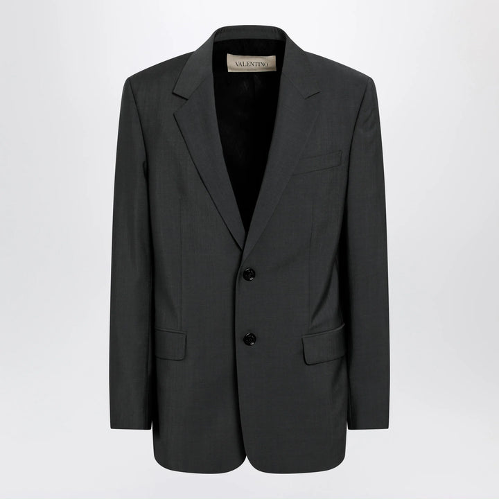 Valentino - Single-breasted wool and mohair jacket in black Brand Apparel &amp; Accessories > Clothing > Outerwear > Coats &amp; Jackets 48 IT