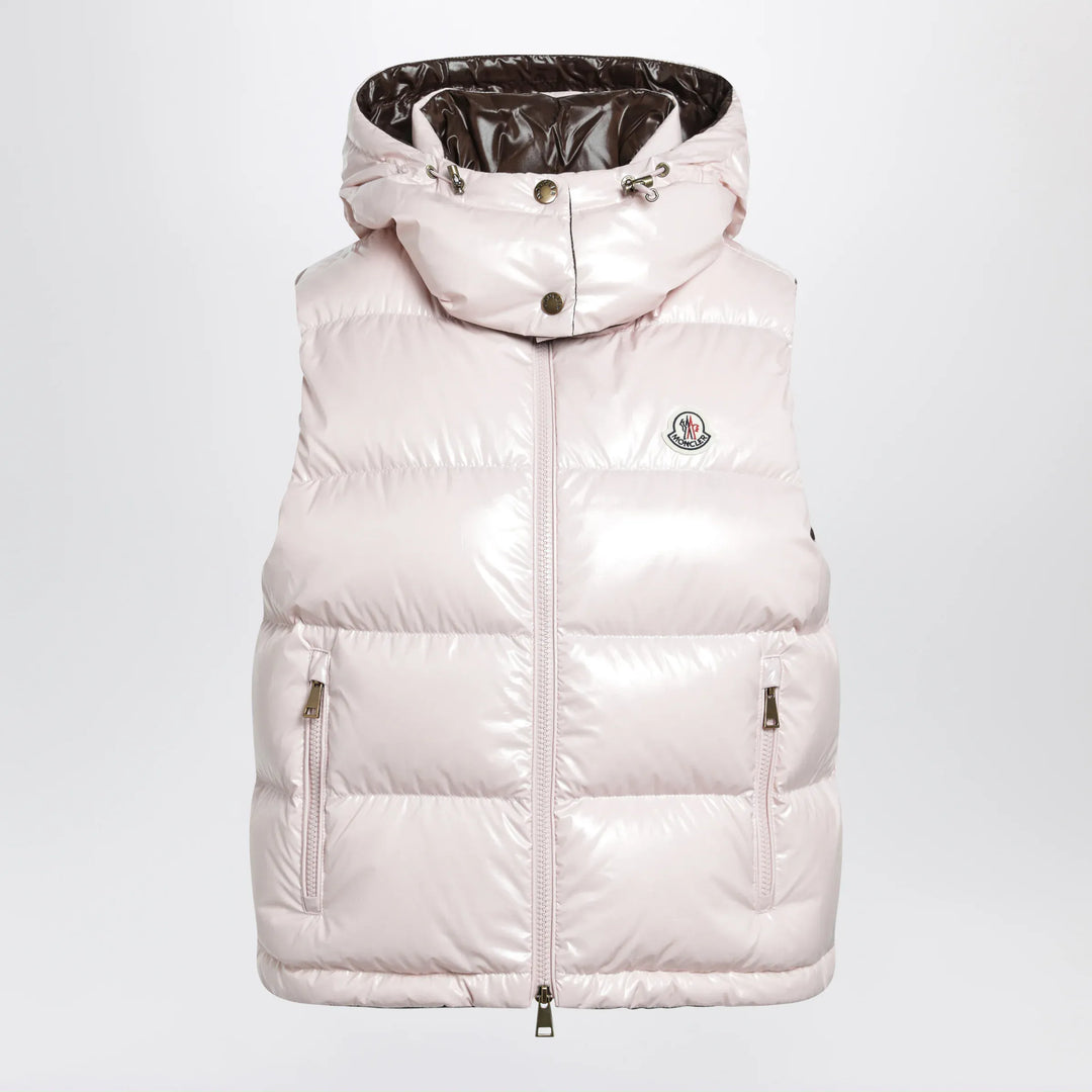 Moncler - Niverolle short down vest in nylon, pink Brand Apparel &amp; Accessories > Clothing > Outerwear > Vests 1