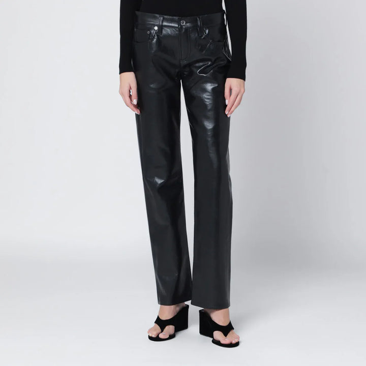 AGOLDE - Black faux leather trousers Low Rise Slim Brand Apparel &amp; Accessories > Clothing > Pants 24