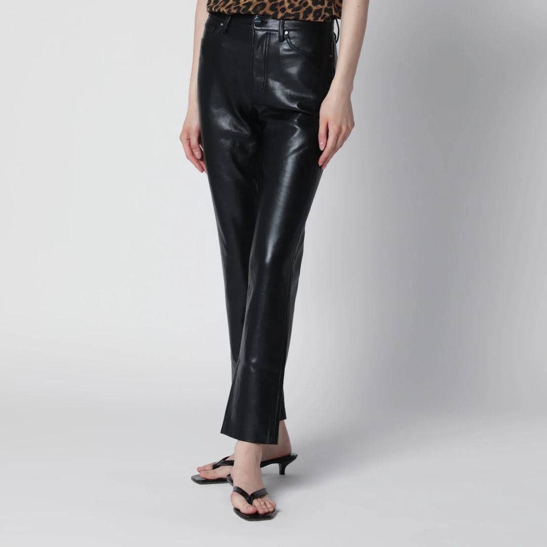 ANINE BING - Black Bruno trousers in regenerated leather Brand Apparel &amp; Accessories > Clothing > Pants