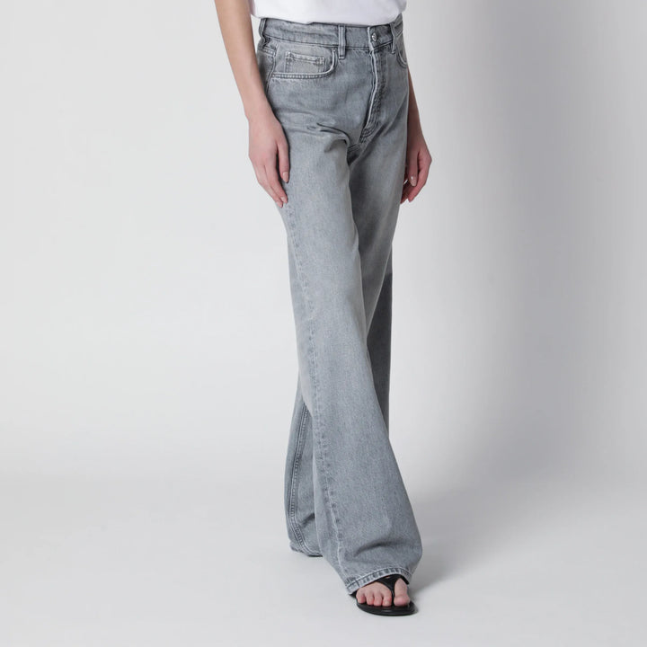 ANINE BING - Jeans Hugh high-rise in light grey denim Brand Apparel &amp; Accessories > Clothing > Pants