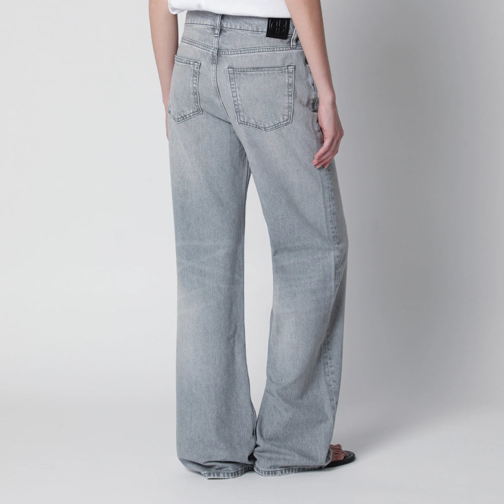 ANINE BING - Jeans Hugh high-rise in light grey denim Brand Apparel & Accessories > Clothing > Pants