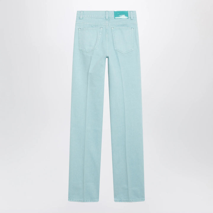 Chloé - Straight jeans in turquoise organic cotton denim Brand Apparel &amp; Accessories > Clothing > Pants
