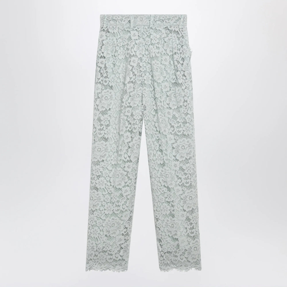 Dolce&Gabbana - Ice blue lace trousers Brand Apparel & Accessories > Clothing > Pants 40  IT