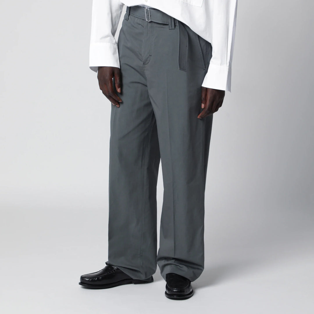 Lardini - Grey cotton and silk trousers Brand Apparel &amp; Accessories > Clothing > Pants 46 IT