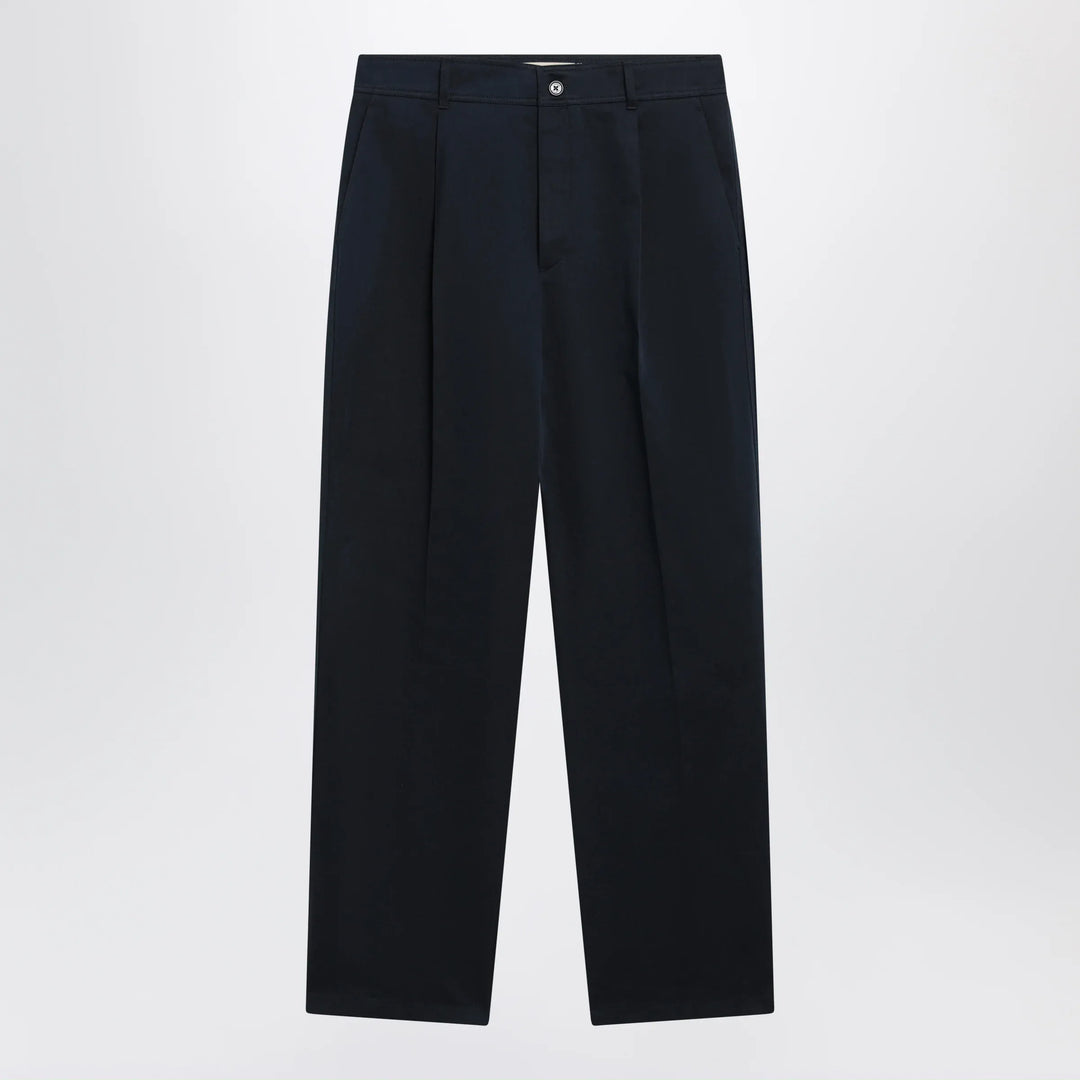 Valentino - Navy blue cotton trousers Brand Apparel & Accessories > Clothing > Pants 46 IT