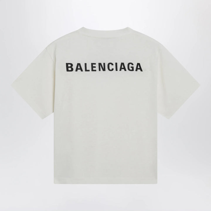 Balenciaga - Balenciaga Back Medium Fit T-shirt in cream Brand Apparel &amp; Accessories > Clothing > Shirts &amp; Tops