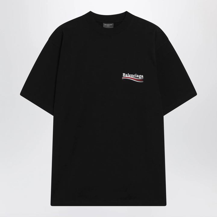 Balenciaga - Black Political Campaign Large Fit T-shirt Brand Apparel &amp; Accessories > Clothing > Shirts &amp; Tops M