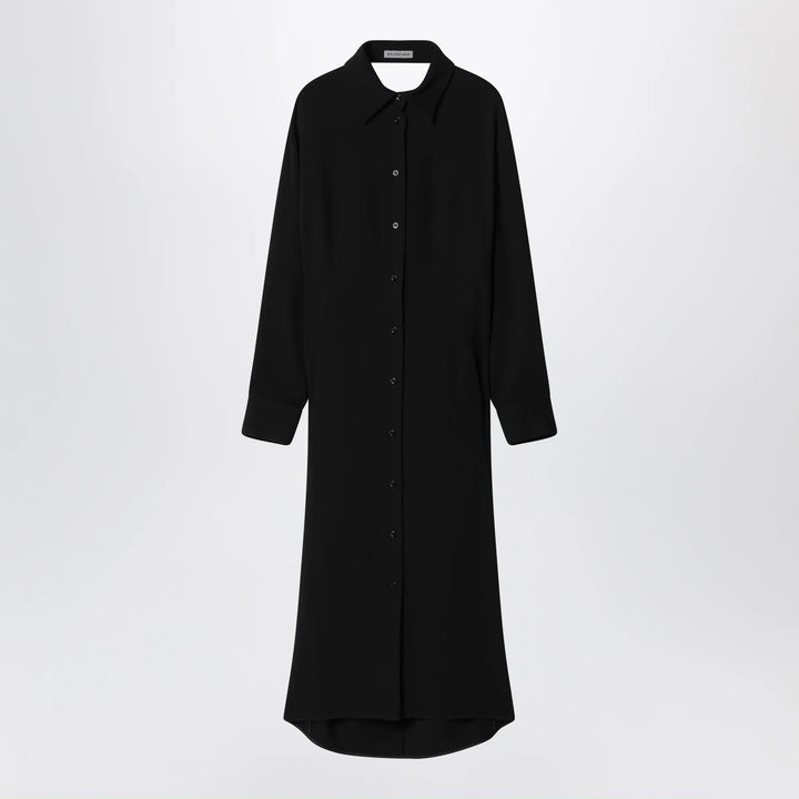 Balenciaga - Black shirt dress in wool and silk Brand Apparel &amp; Accessories > Clothing > Shirts &amp; Tops 36  FR