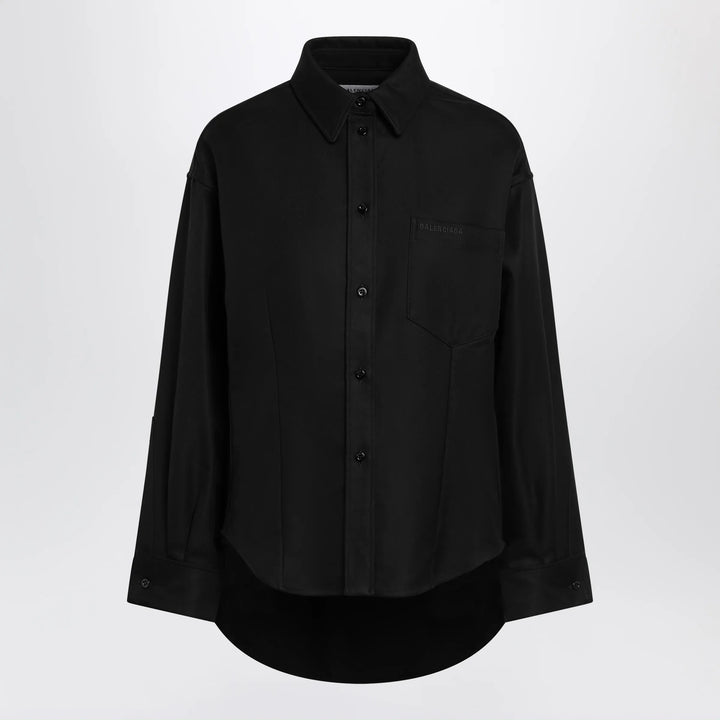 Balenciaga - Classic cocoon shirt in double cotton, black Brand Apparel &amp; Accessories > Clothing > Shirts &amp; Tops 36  FR