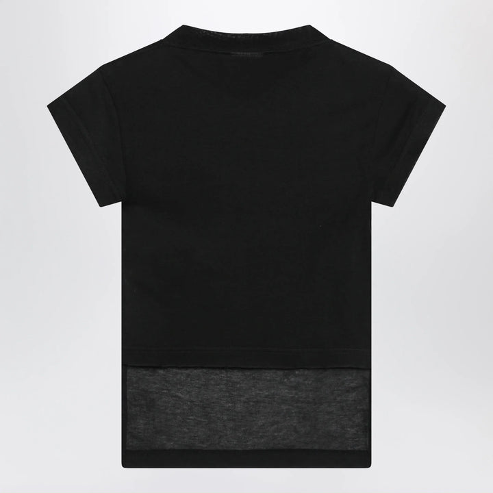 Balenciaga - Messy Spray T-shirt with cut-out back in cotton black Brand Apparel &amp; Accessories > Clothing > Shirts &amp; Tops