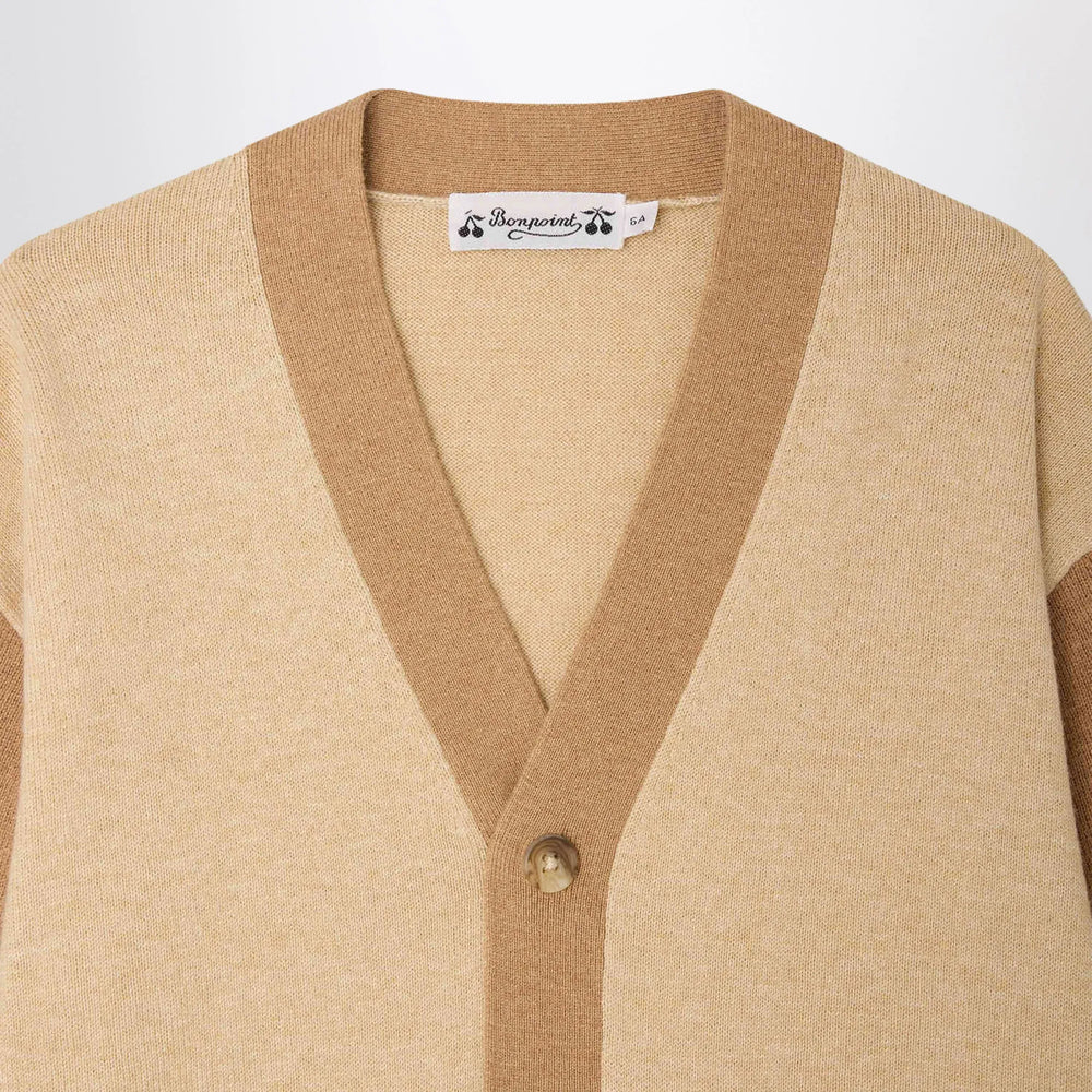 Bonpoint - Edouard beige cotton and cashmere cardigan Brand Apparel & Accessories > Clothing > Shirts & Tops 14