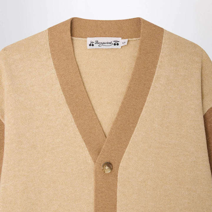 Bonpoint - Edouard beige cotton and cashmere cardigan Brand Apparel &amp; Accessories > Clothing > Shirts &amp; Tops 14