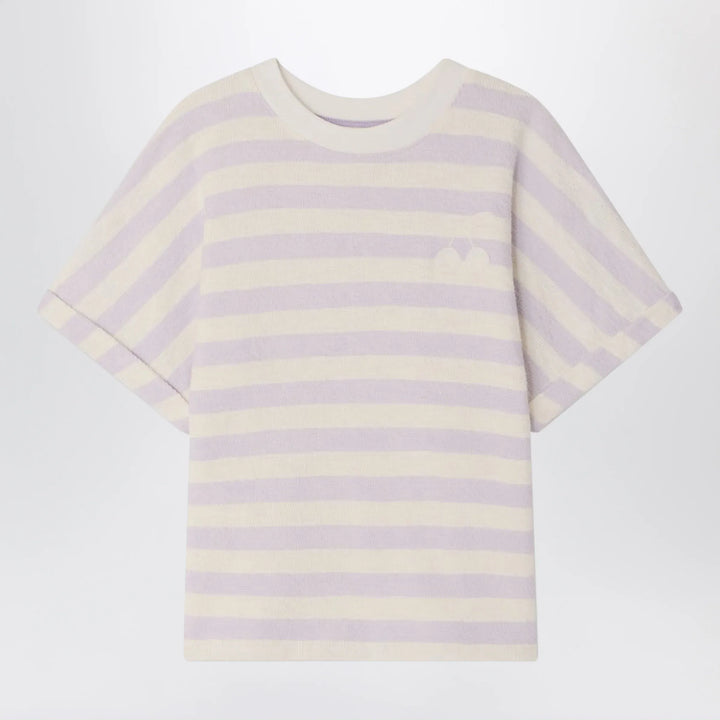 Bonpoint - Farah lilac/ivory striped T-shirt Brand Apparel &amp; Accessories > Clothing > Shirts &amp; Tops 6
