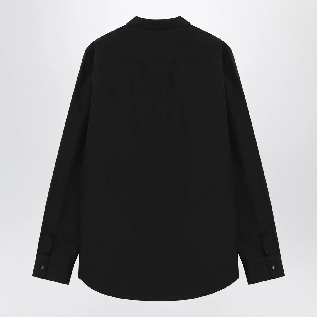 Burberry - Classic-fit cotton poplin shirt with Check trim, black Brand Apparel &amp; Accessories > Clothing > Shirts &amp; Tops