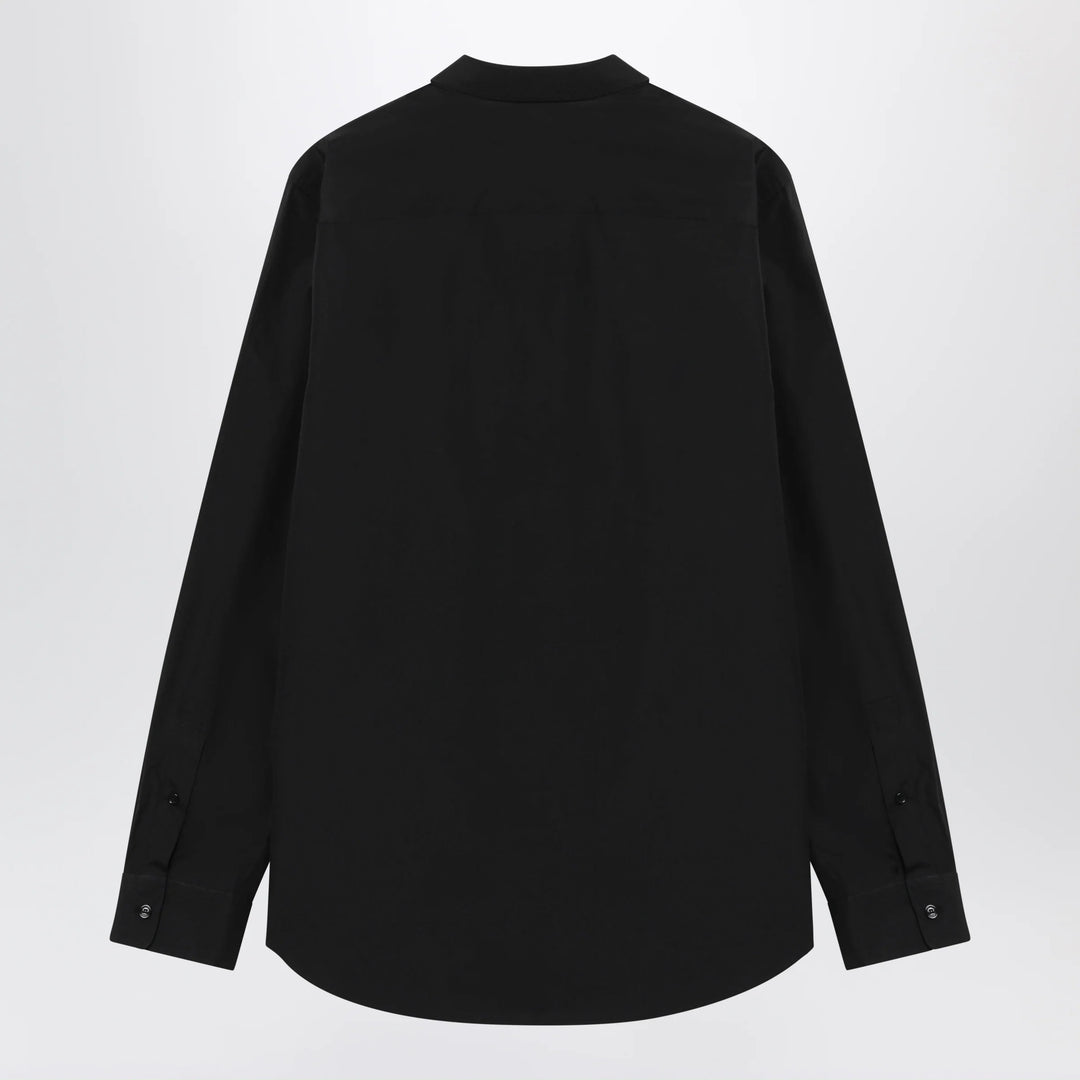 Burberry - Classic-fit cotton poplin shirt with Check trim, black Brand Apparel &amp; Accessories > Clothing > Shirts &amp; Tops
