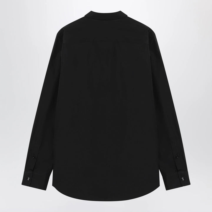 Burberry - Classic-fit cotton poplin shirt with Check trim, black Brand Apparel &amp; Accessories > Clothing > Shirts &amp; Tops