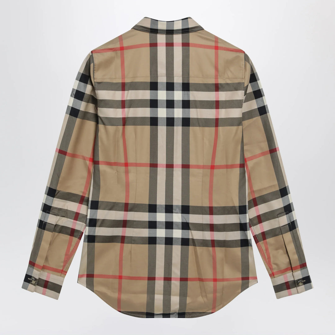 Burberry - Slim-fit cotton twill check shirt in archive beige Brand Apparel &amp; Accessories > Clothing > Shirts &amp; Tops