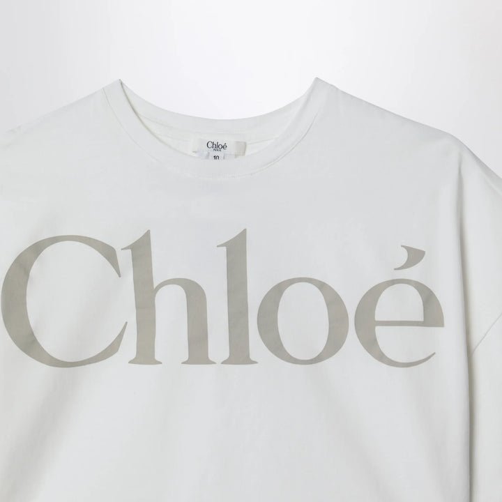 Chloé - White cropped T-shirt with logo print Brand Apparel &amp; Accessories > Clothing > Shirts &amp; Tops 14
