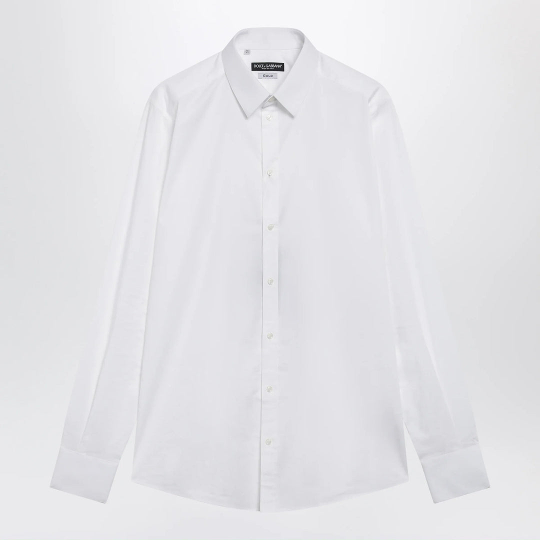 Dolce&Gabbana - Gold Fit stretch poplin shirt in optical white Brand Apparel & Accessories > Clothing > Shirts & Tops 39