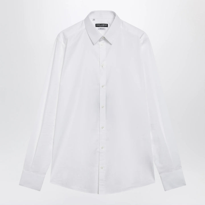 Dolce&amp;Gabbana - Gold Fit stretch poplin shirt in optical white Brand Apparel &amp; Accessories > Clothing > Shirts &amp; Tops 39