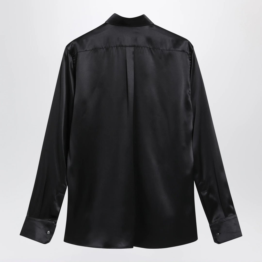Dolce&amp;Gabbana - Martini silk satin shirt in black Brand Apparel &amp; Accessories > Clothing > Shirts &amp; Tops 40
