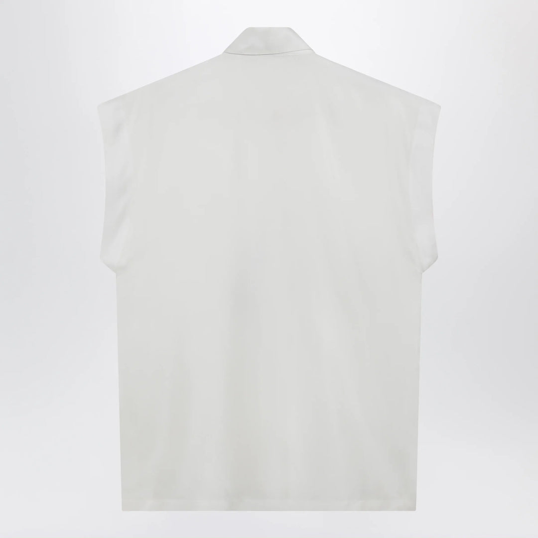 Dolce&amp;Gabbana - Silk twill shirt with butterfly sleeves in natural white Brand Apparel &amp; Accessories > Clothing > Shirts &amp; Tops 42  IT