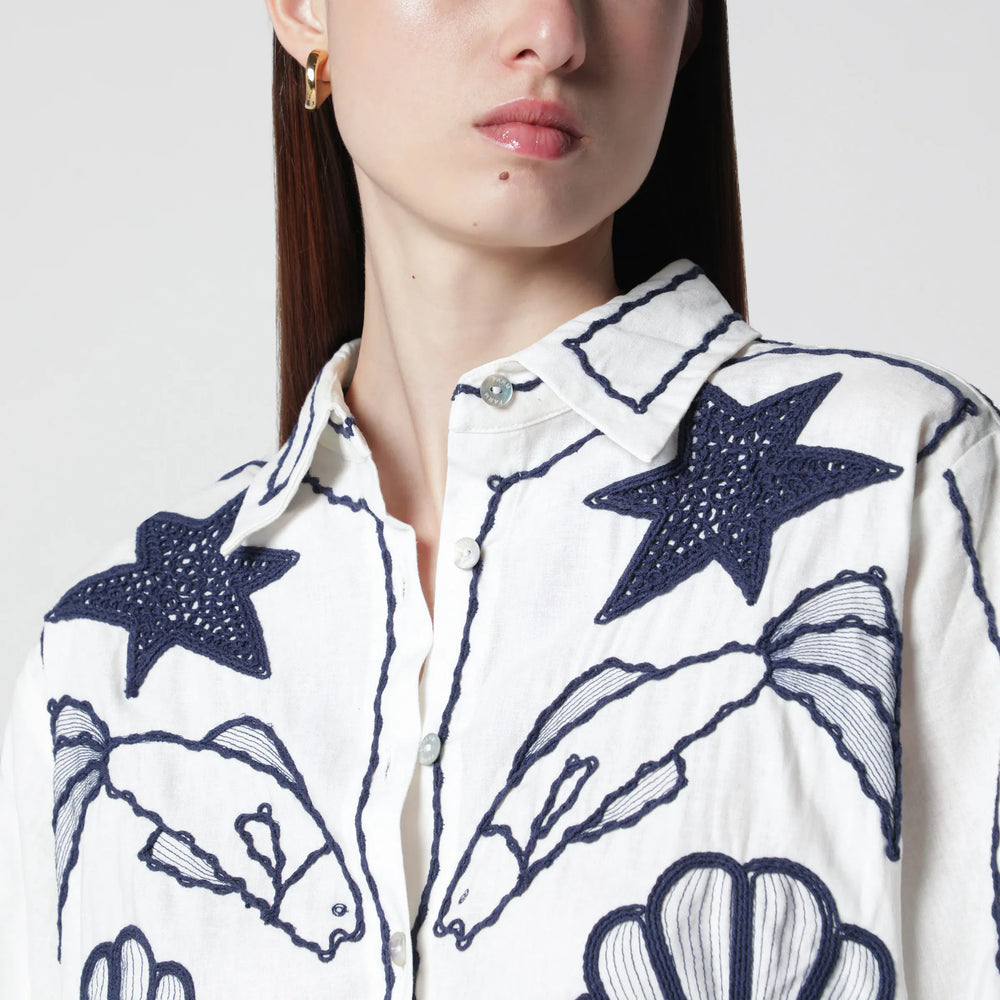 FARM Rio - Shirt with marine embroidery Brand Apparel & Accessories > Clothing > Shirts & Tops