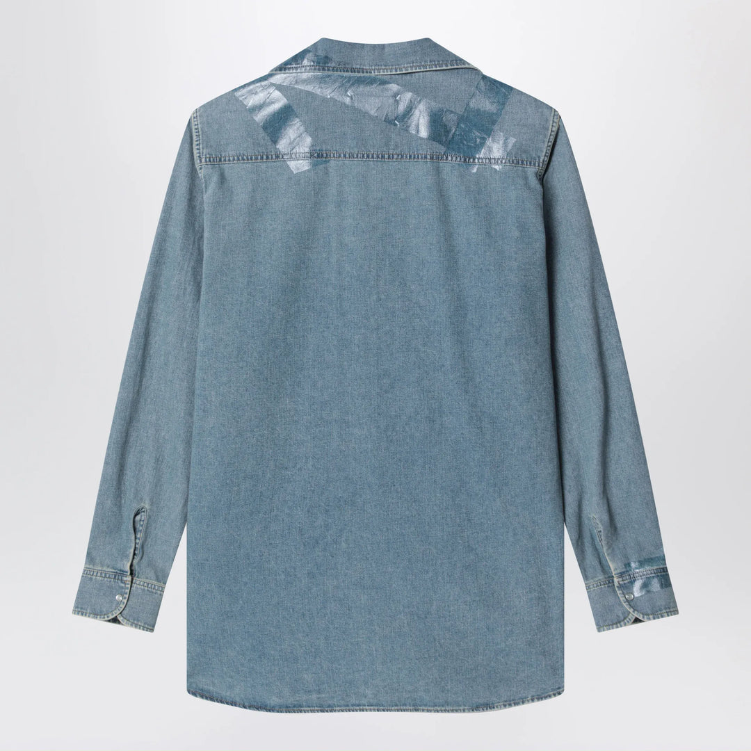 Maison Margiela - Ice blue denim shirt Brand Apparel &amp; Accessories > Clothing > Shirts &amp; Tops
