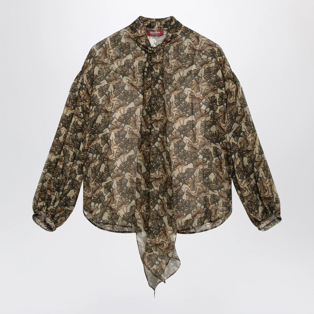 Max Mara Studio - Printed silk chiffon blouse Brand Apparel &amp; Accessories > Clothing > Shirts &amp; Tops 40  IT