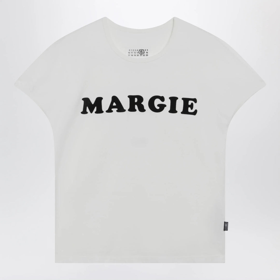 MM6 Maison Margiela - Vintage jersey cotton T-shirt in white Brand Apparel &amp; Accessories > Clothing > Shirts &amp; Tops XS