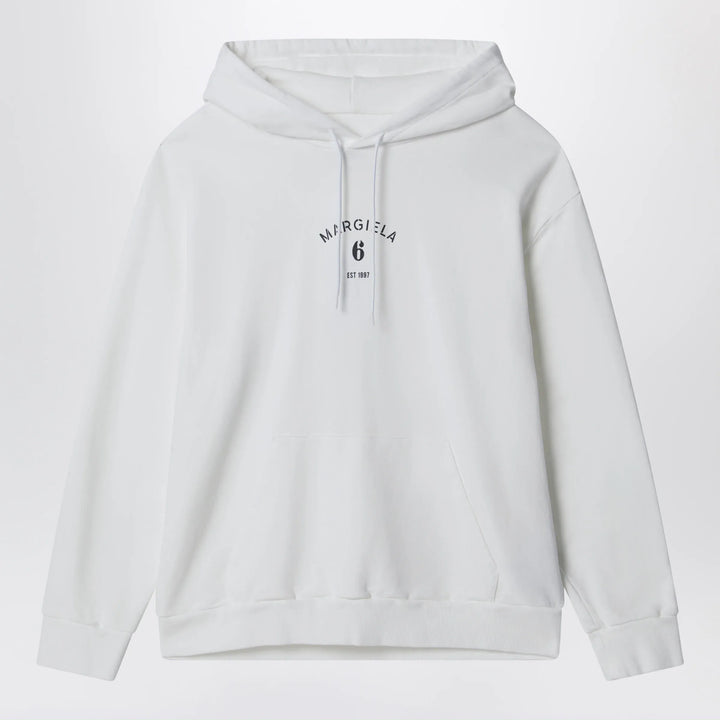 MM6 Maison Margiela - White cotton hoodie Brand Apparel &amp; Accessories > Clothing > Shirts &amp; Tops S