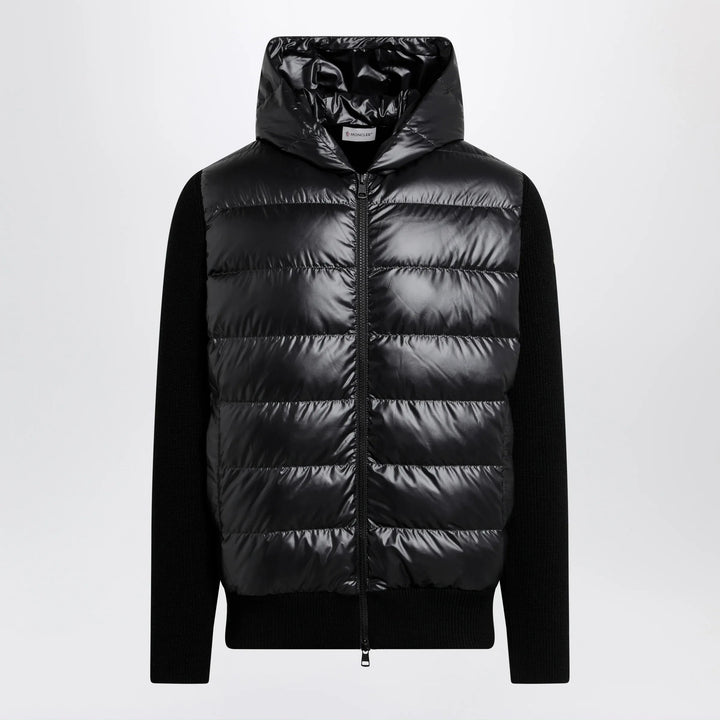 Moncler - Black padded wool zip-up hoodie Brand Apparel &amp; Accessories > Clothing > Shirts &amp; Tops