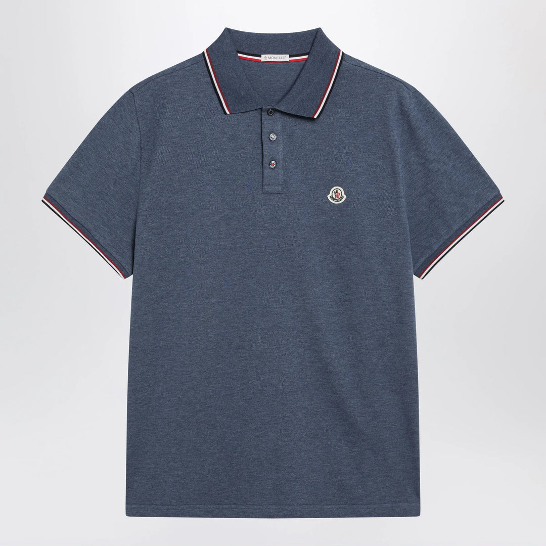 Moncler - Light blue short-sleeve polo shirt Brand Apparel &amp; Accessories > Clothing > Shirts &amp; Tops S